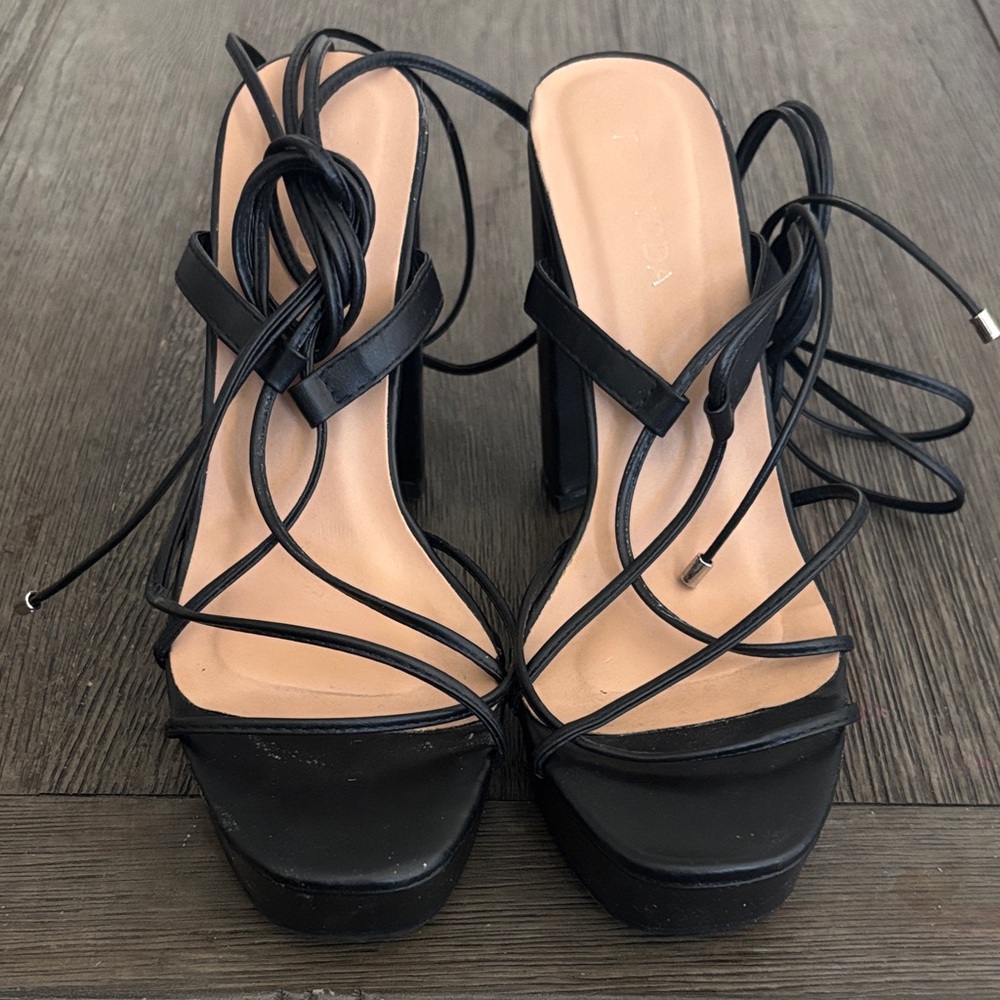 Bauer Black Strappy Heels